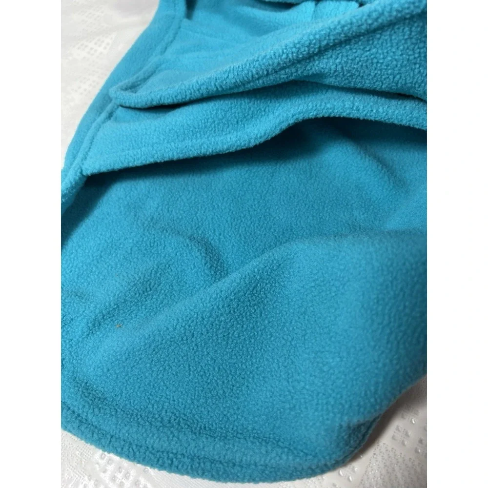 VIVAGLORY Dog Fleece Coat Warm Jacket Size Medium- Easy On/Off Comfort Blue